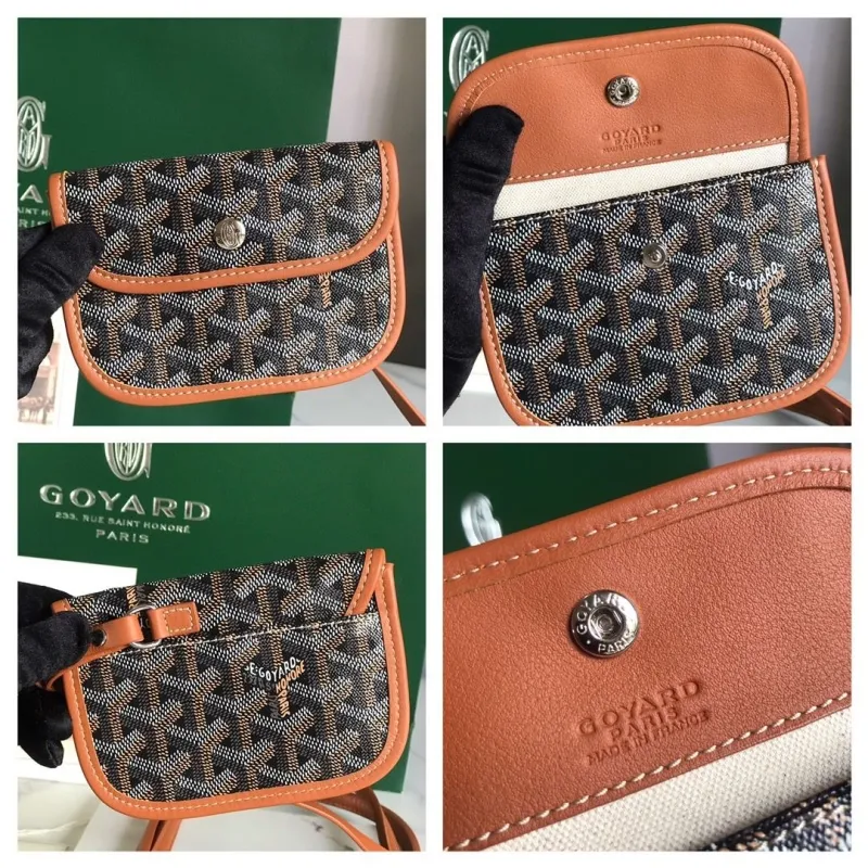 Goyard Black Tan Tote Bag with Pouch 229 - Image 9