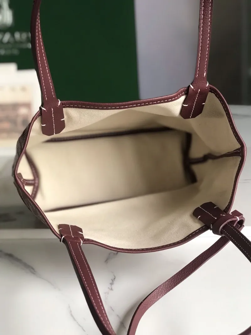 Goyard Burgundy Tote Bag with Pouch 232 - Image 8