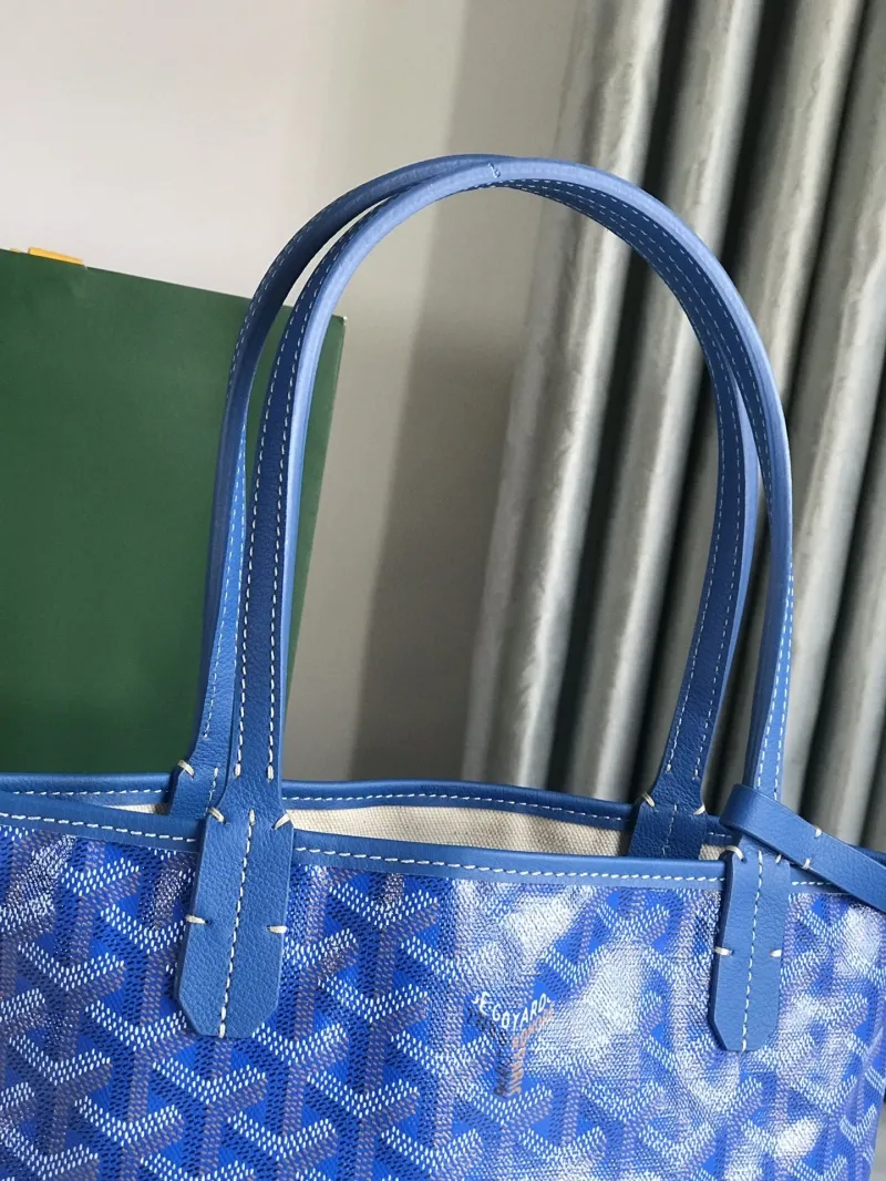 Goyard Blue Tote Bag with Small Pouch - Image 5