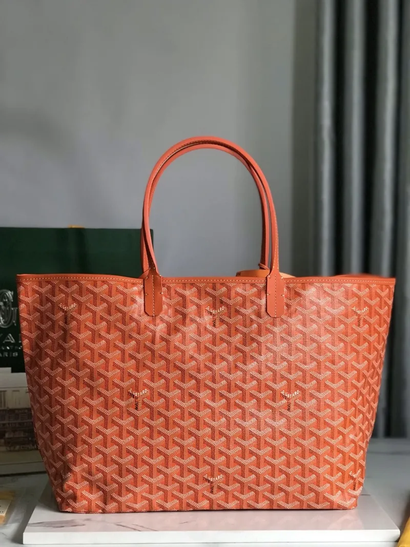 Goyard Orange Tote Bag with Pouch - Image 3