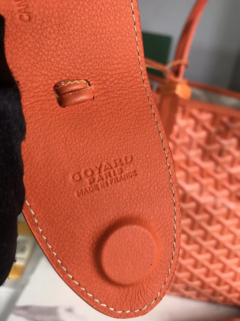 Goyard Orange Tote Bag with Pouch - Image 5