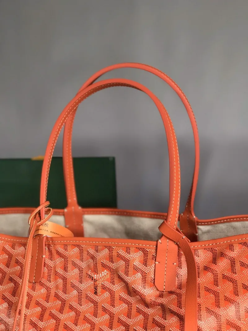 Goyard Orange Tote Bag with Pouch - Image 6