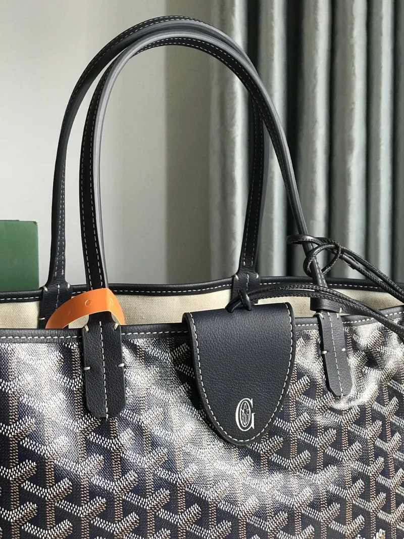 Goyard Black Monogram Tote Bag with Pouch 241 - Image 6