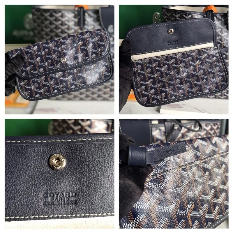 Goyard Black Monogram Tote Bag with Pouch 241 - Image 9