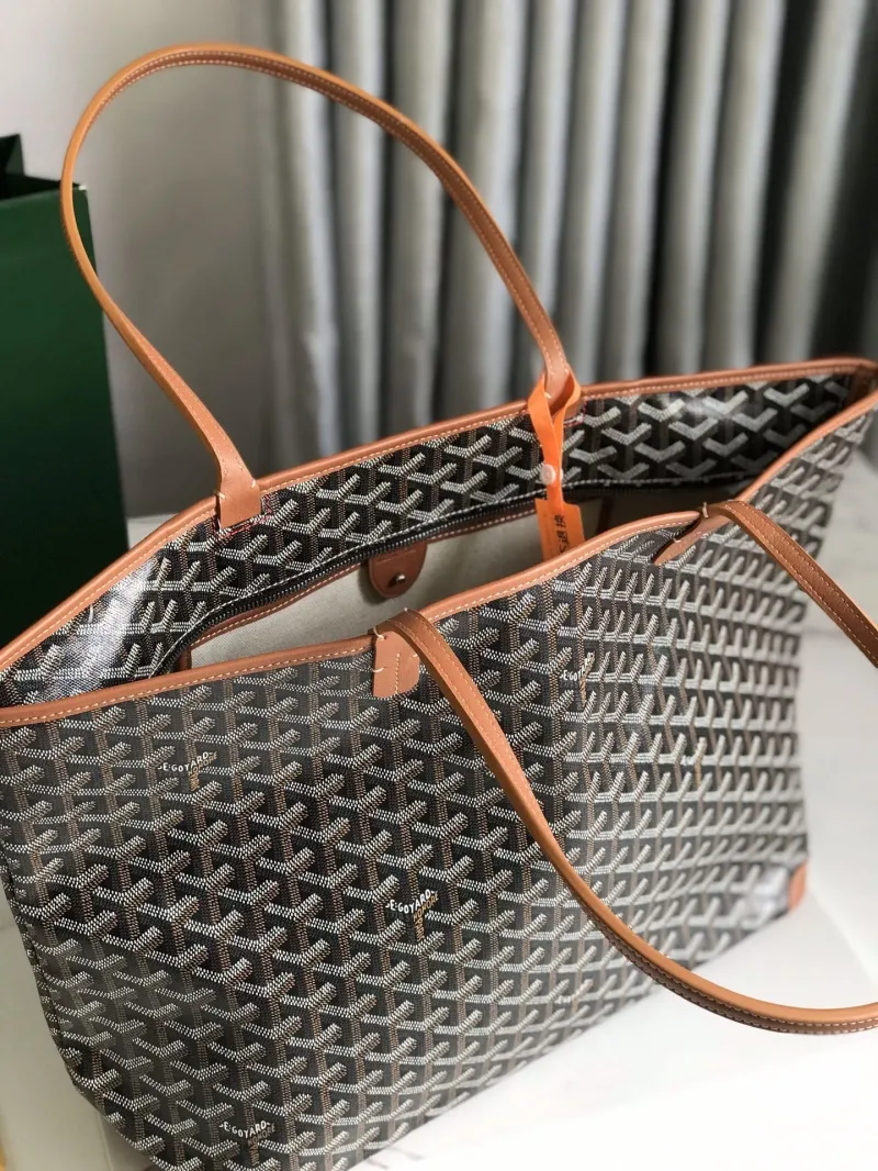 Goyard Black Tan Shopping Tote Bag - Image 5
