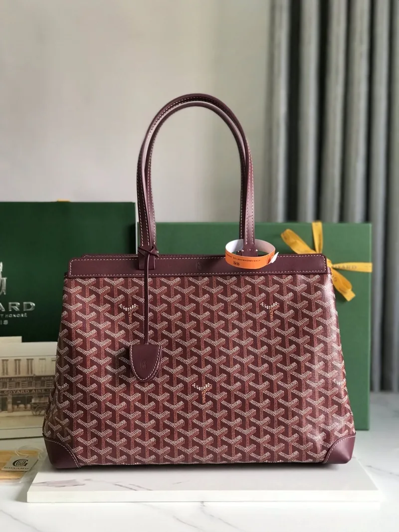 Goyard Burgundy Leather Tote Bag 277