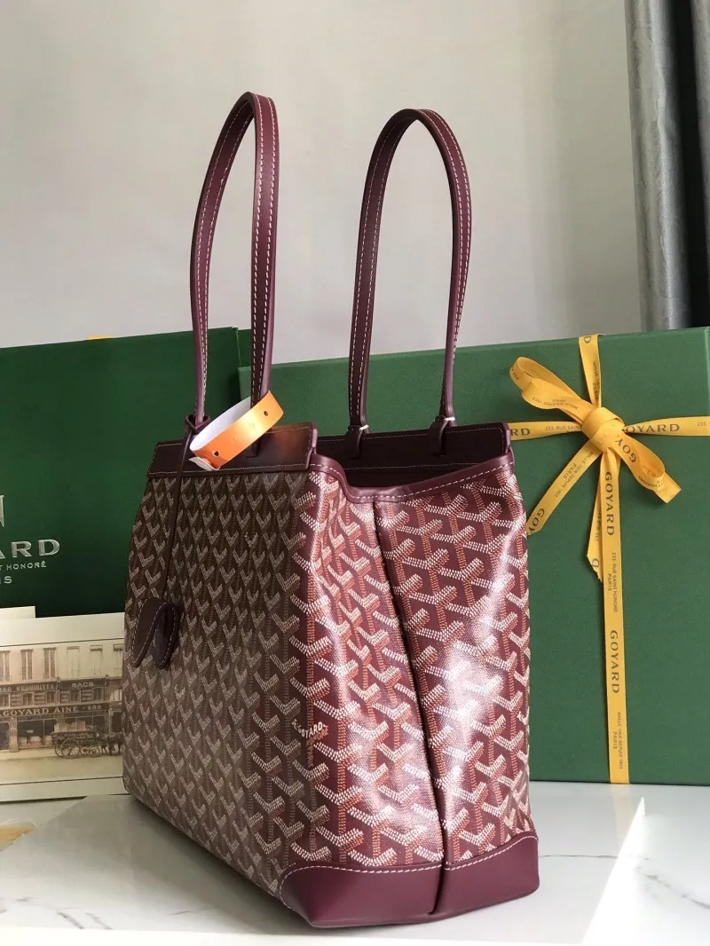 Alternative view of Goyard Burgundy Leather Tote Bag 277