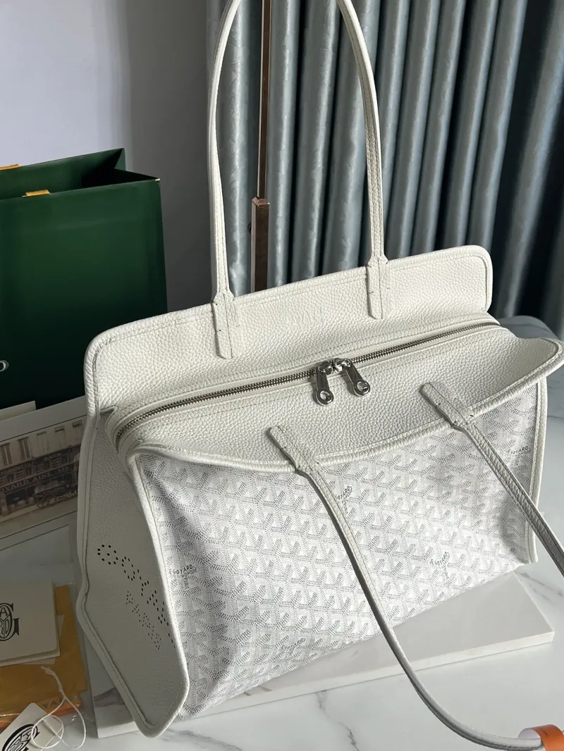 Goyard White Tote Bag 288 - Image 4
