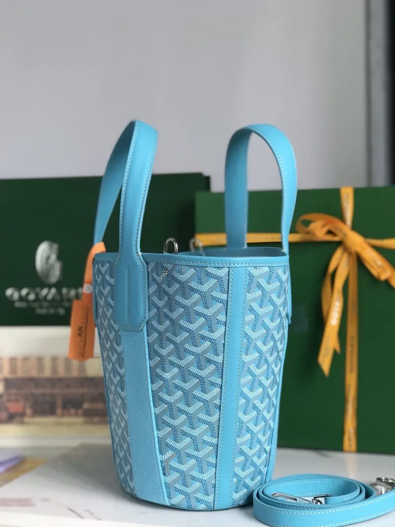 Alternative view of Goyard Light Blue Small Bucket Tote Bag With Shoulder Strap