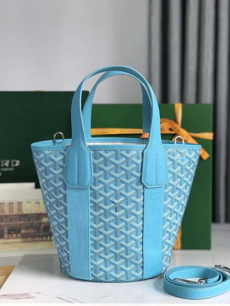 Goyard Light Blue Small Bucket Tote Bag With Shoulder Strap - Image 3