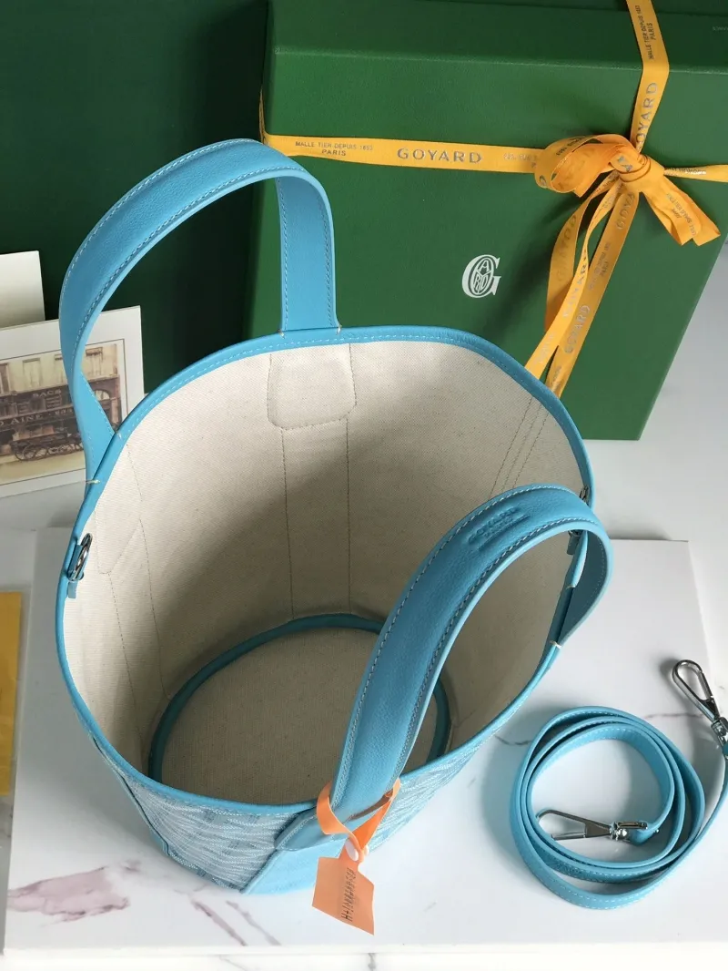 Goyard Light Blue Small Bucket Tote Bag With Shoulder Strap - Image 7