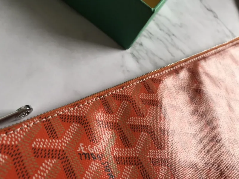 Goyard Orange Zip Clutch Bag - Image 4