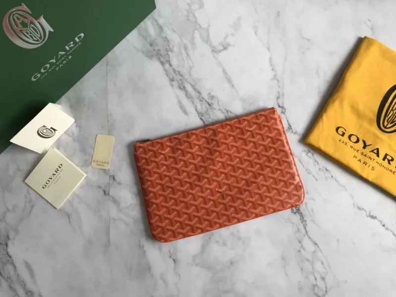 Goyard Orange Zip Clutch Bag - Image 8
