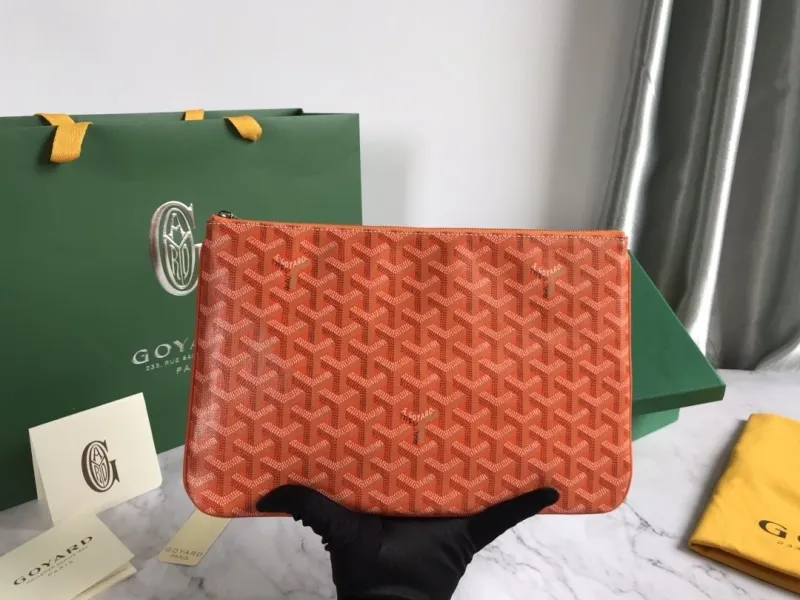 Goyard Orange Zip Clutch Bag - Image 9