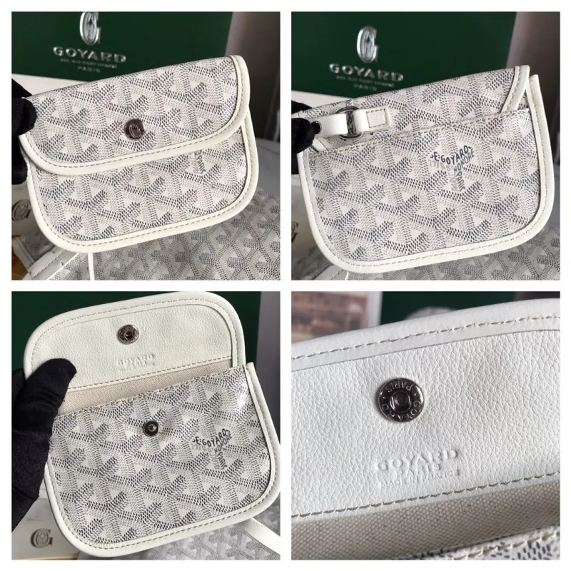 Goyard White Tote Bag with Pouch - Image 9