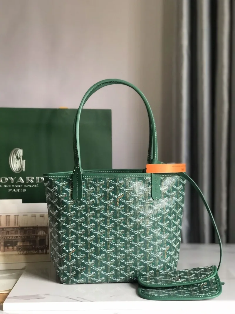 Goyard Green Tote Bag with Pouch
