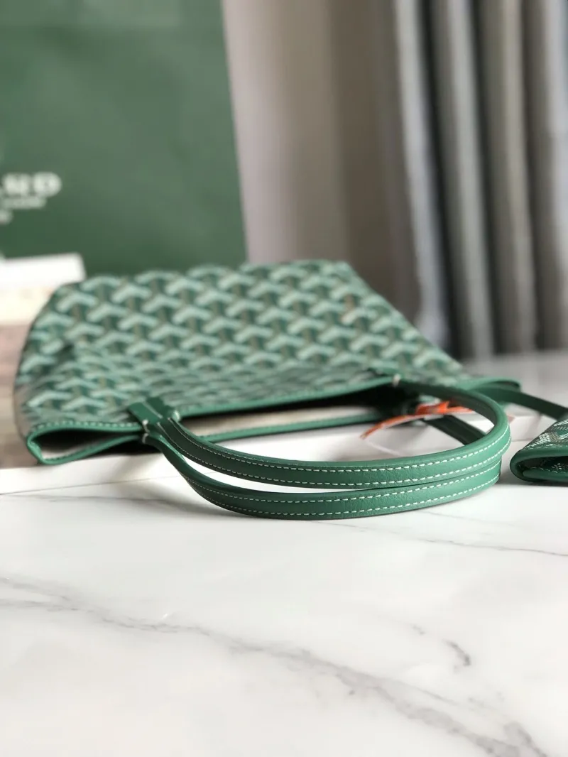 Goyard Green Tote Bag with Pouch - Image 6