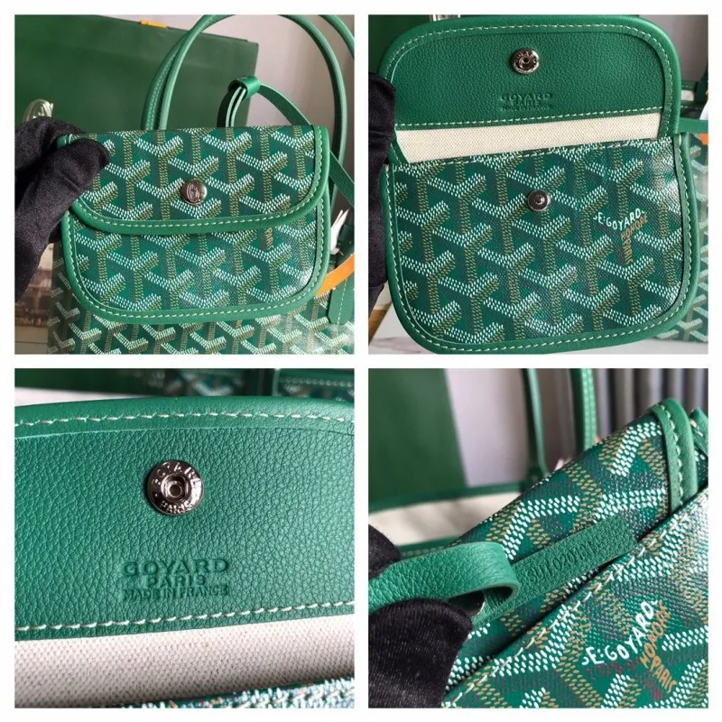Goyard Green Tote Bag with Pouch - Image 9