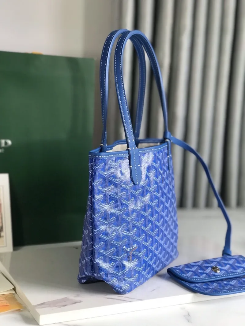 Alternative view of Goyard Blue Tote Shopping Bag 309 with Pouch