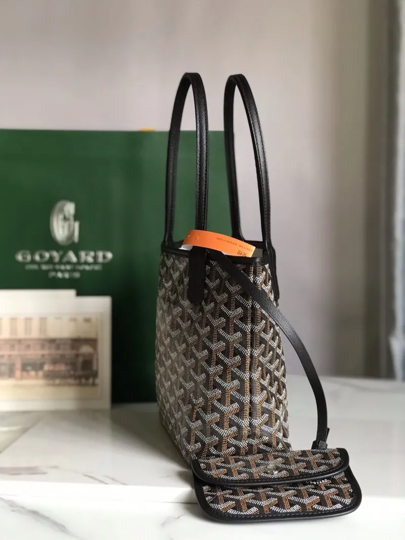 Alternative view of Goyard Black Mini Tote Bag with Pouch