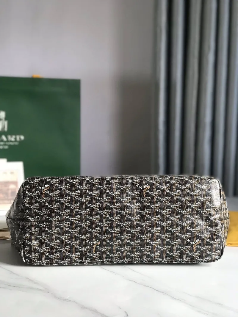 Goyard 320 Black Brown Tote Bag with Pouch - Image 3
