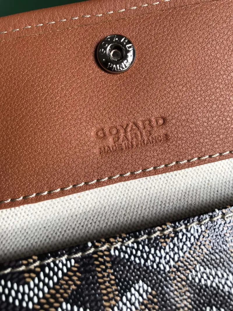 Goyard 320 Black Brown Tote Bag with Pouch - Image 6