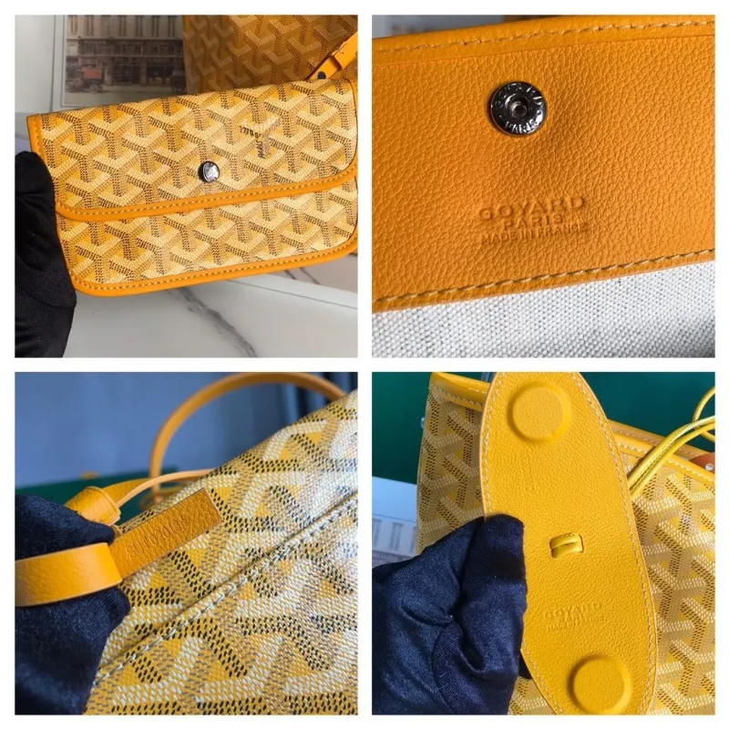 Goyard Yellow Tote Bag with Pouch - Image 9