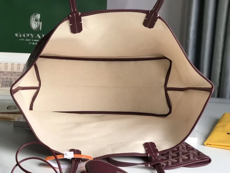 Goyard Burgundy Tote Bag 322 - Image 7