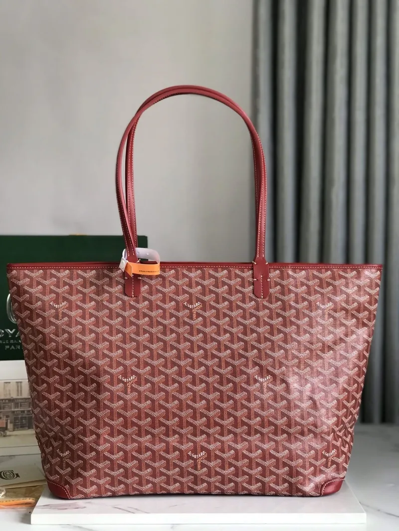 Goyard Red Canvas Tote Bag