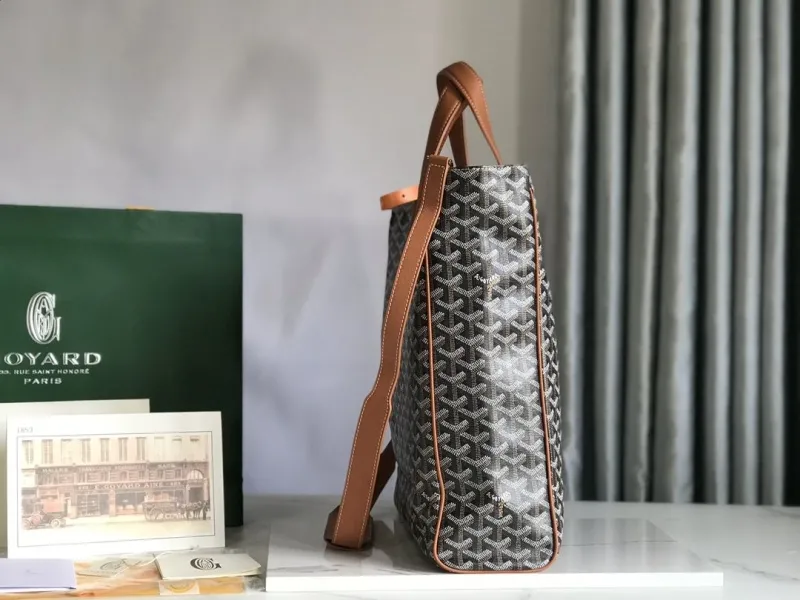 Goyard Black Tan Shopping Tote Bag 343 - Image 3