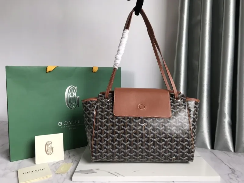 Goyard Brown Trim Shopping Tote Bag