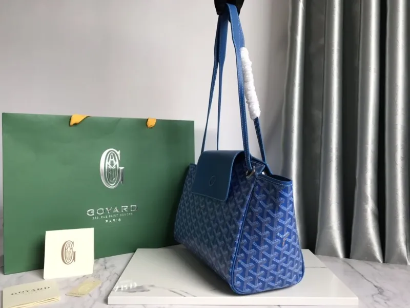 Alternative view of Goyard Blue Shoulder Tote Bag 351