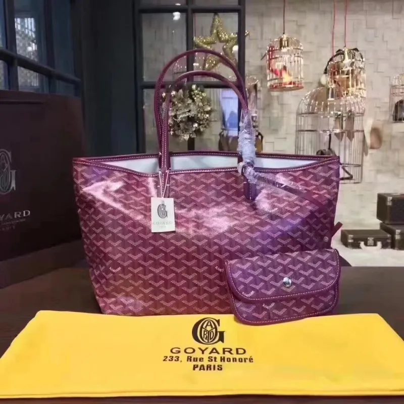 Goyard Purple Tote Bag with Pouch