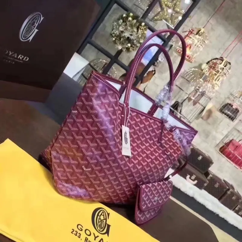 Alternative view of Goyard Purple Tote Bag with Pouch