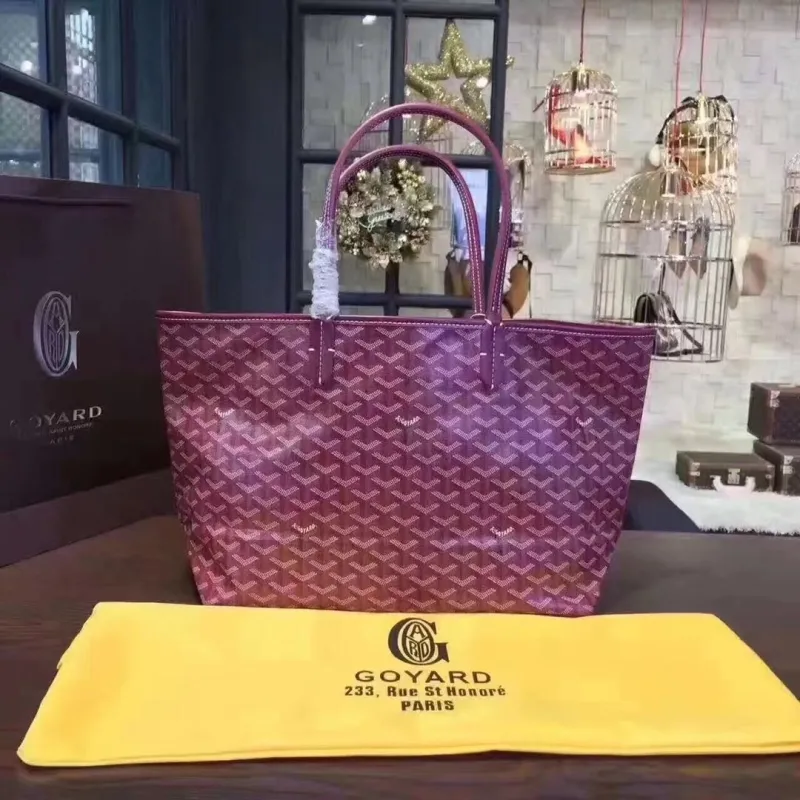 Goyard Purple Tote Bag with Pouch - Image 3