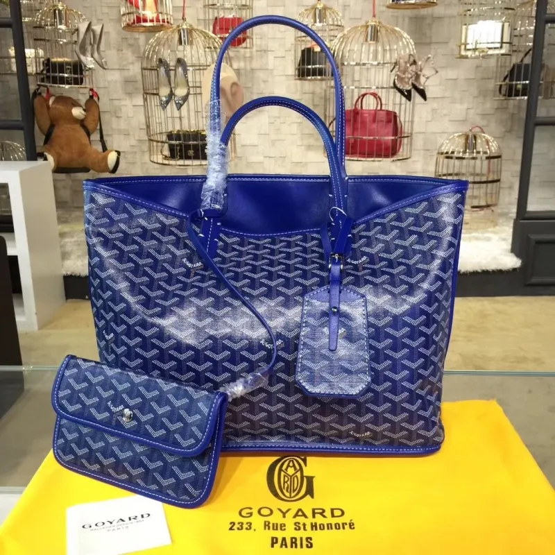 Goyard Blue Tote Bag with Pouch