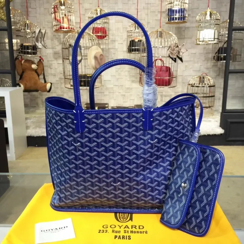 Goyard Blue Tote Bag with Pouch - Image 3