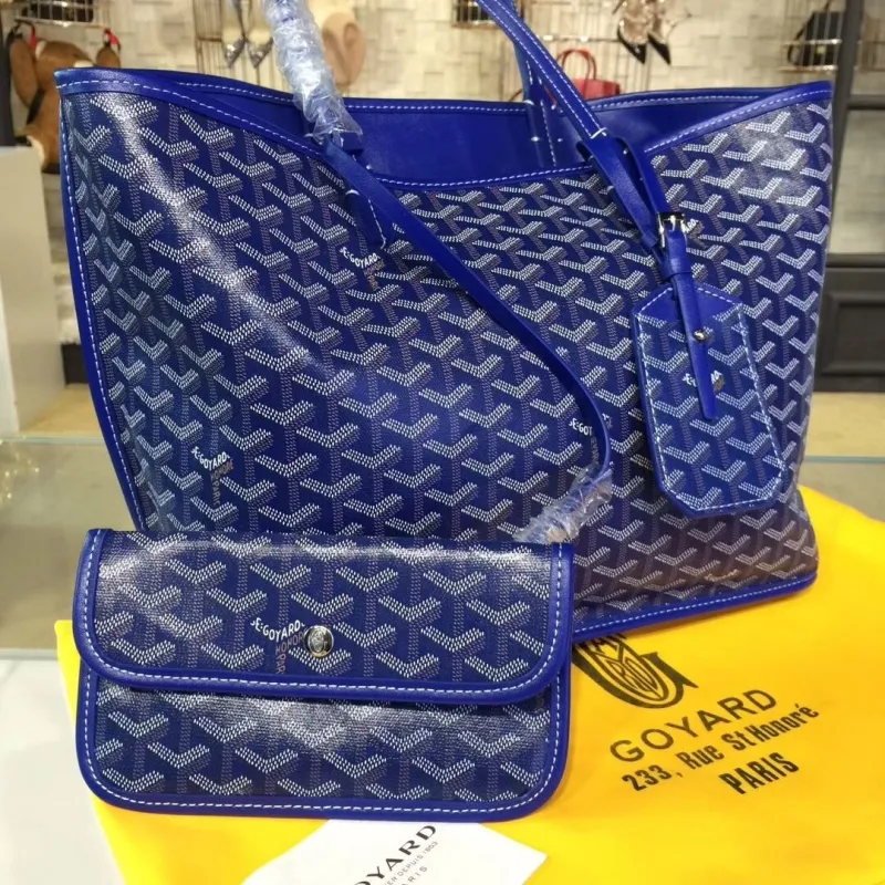 Goyard Blue Tote Bag with Pouch - Image 5