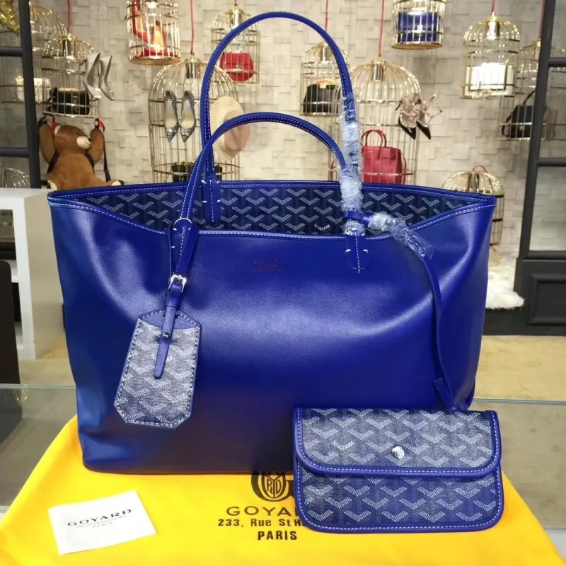 Goyard Blue Tote Bag With Pouch