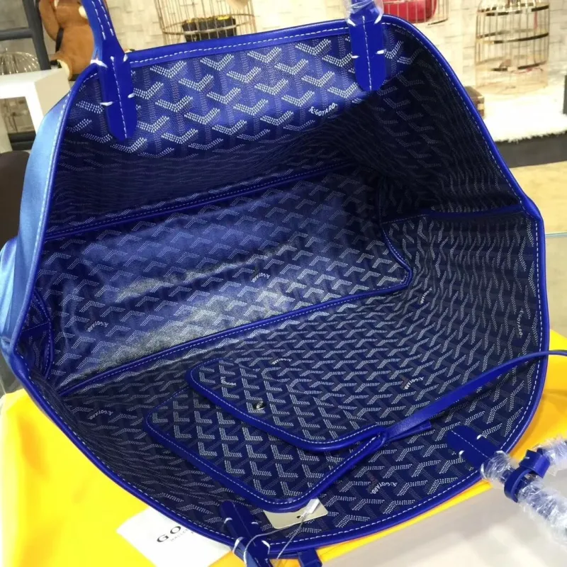 Goyard Blue Tote Bag With Pouch - Image 9