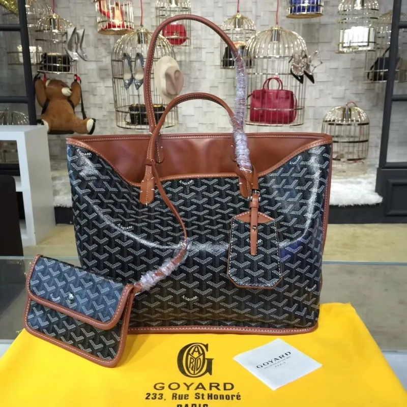 Goyard Black Tote Bag with Pouch