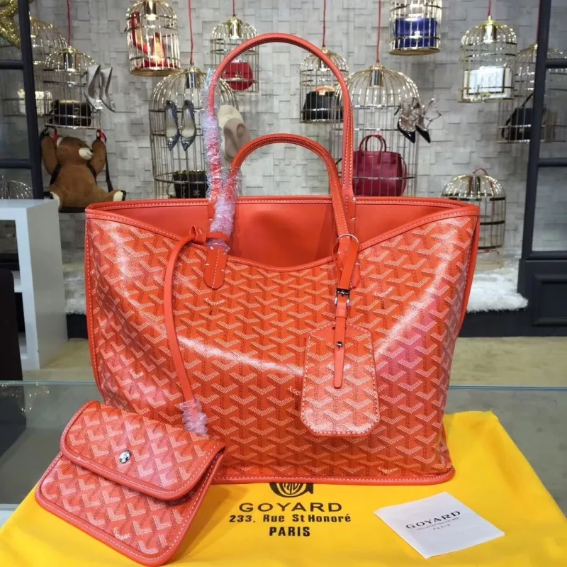 Goyard Orange Tote Bag with Pouch
