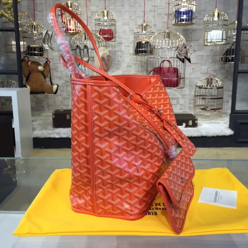 Alternative view of Goyard Orange Tote Bag with Pouch