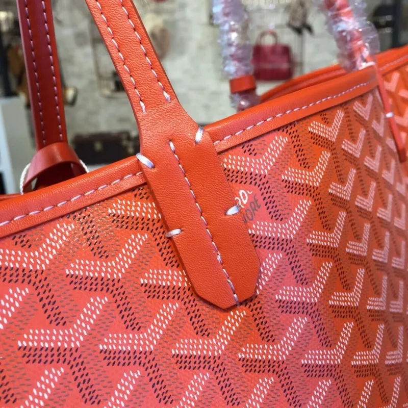 Goyard Orange Tote Bag with Pouch - Image 7