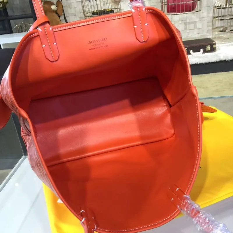 Goyard Orange Tote Bag with Pouch - Image 9