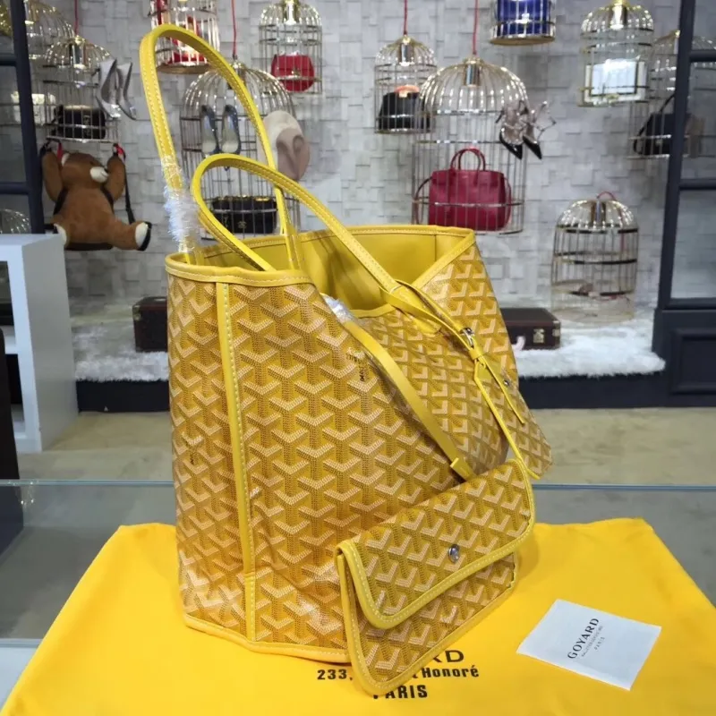 Goyard Yellow Tote Bag with Pouch - Image 3