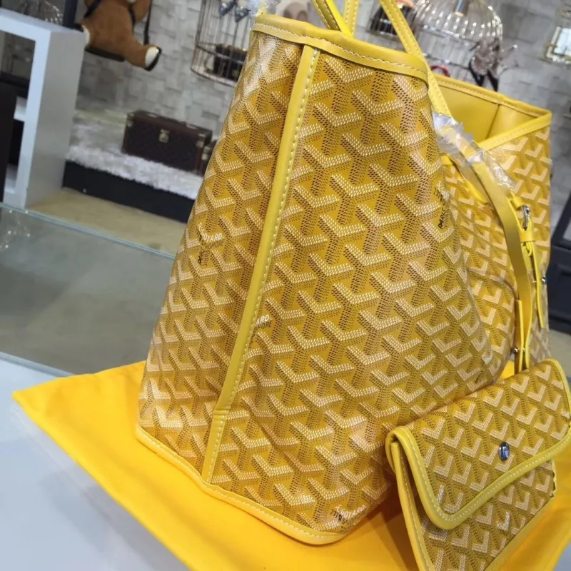 Goyard Yellow Tote Bag with Pouch - Image 5