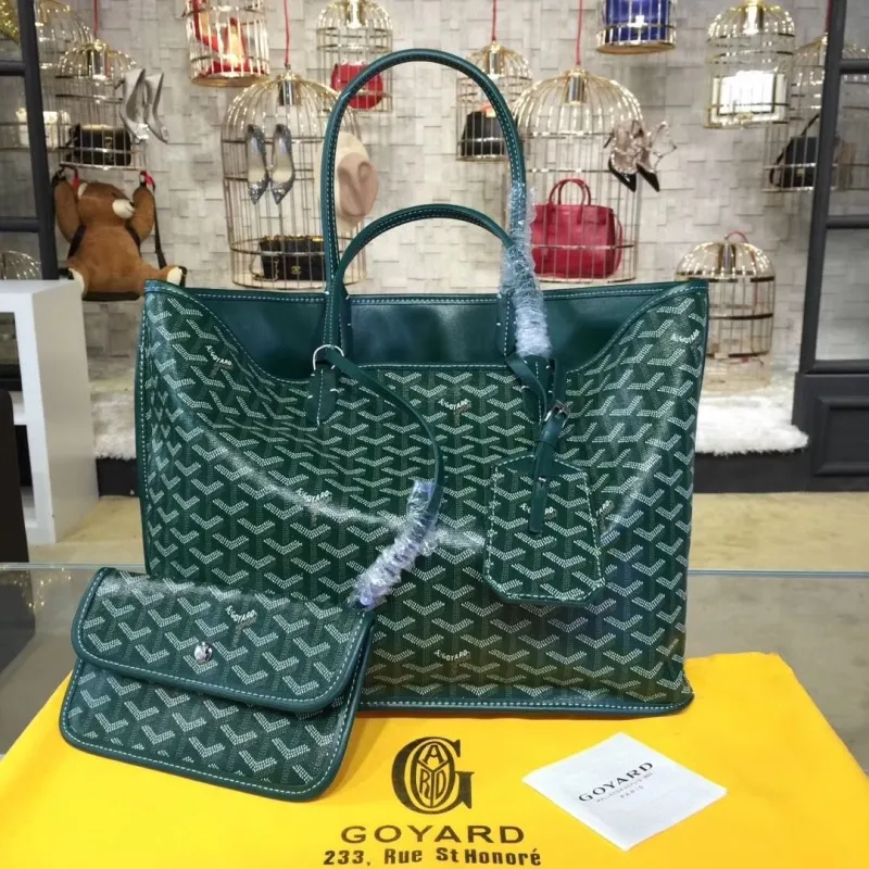 Goyard Green Tote Bag with Pouch