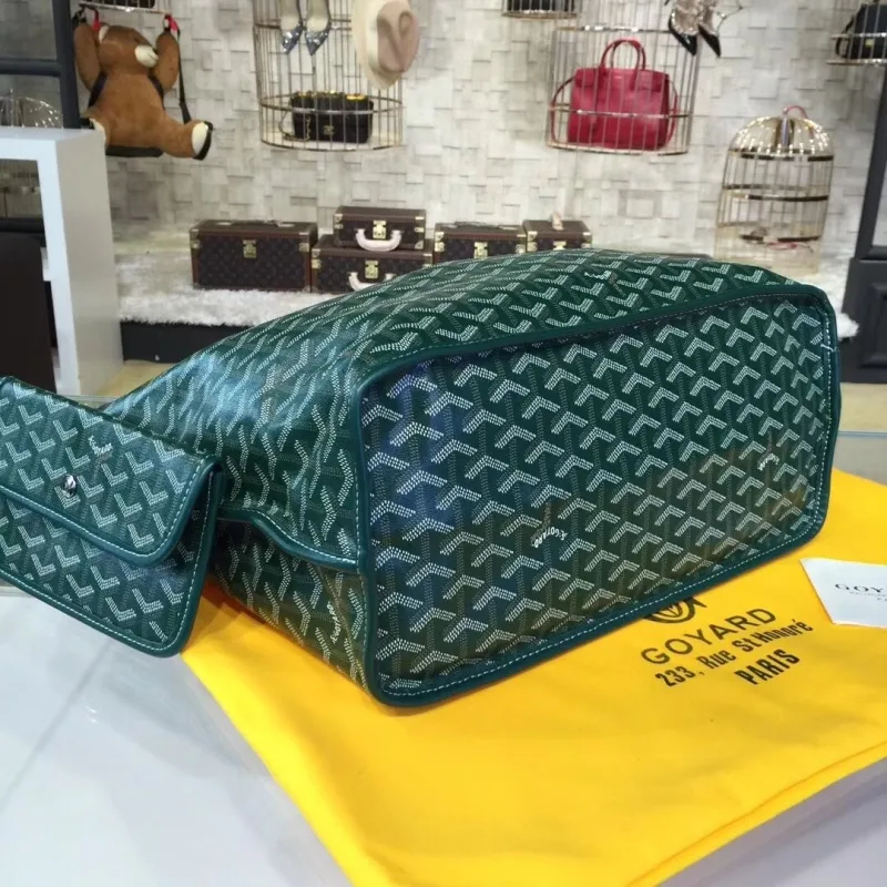 Goyard Green Tote Bag with Pouch - Image 4