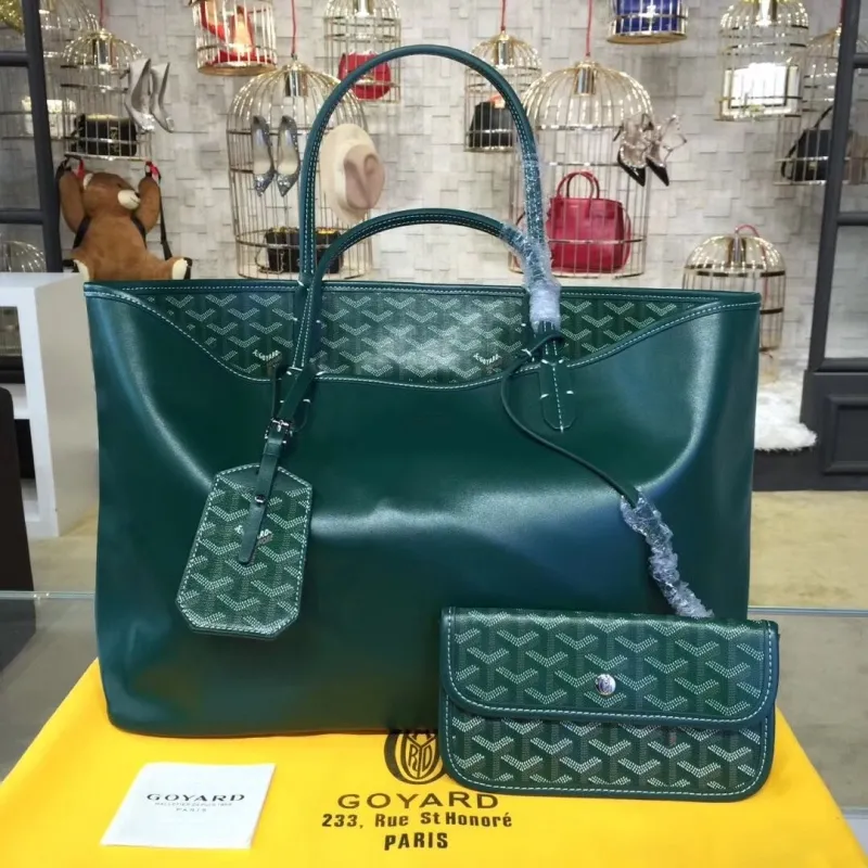 Goyard Green Tote Bag with Pouch